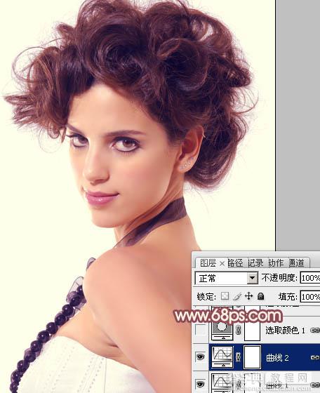 Photoshop将偏色人像图片调制出纯美的淡红色11