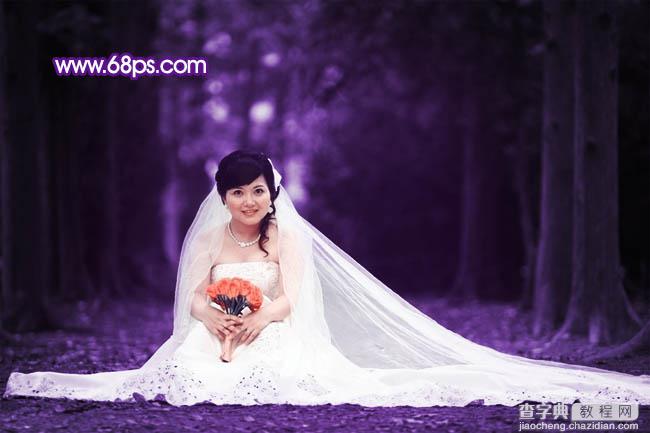 Photoshop图片处理教程之打造超梦幻的紫色婚片9
