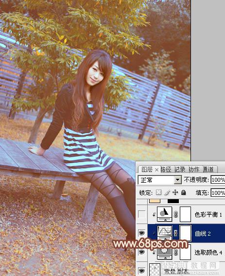 Photoshop为外景美女图片打造出朦胧的韩系暖调效果30