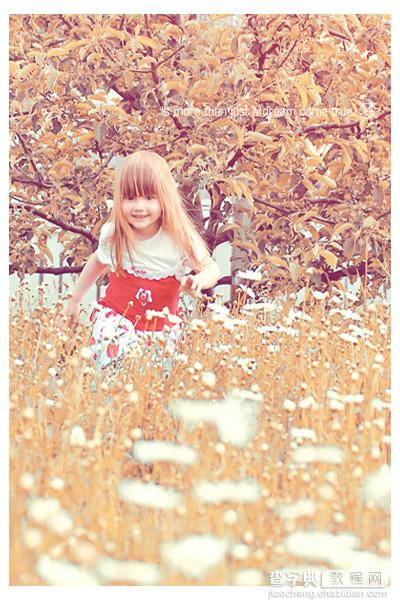 Photoshop将草地儿童照片调成梦幻的橙黄色2