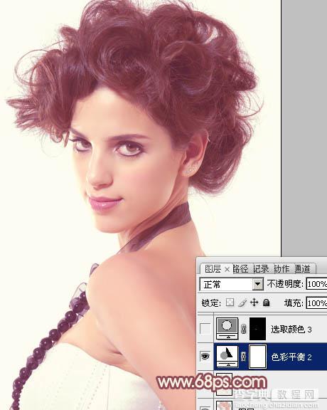 Photoshop将偏色人像图片调制出纯美的淡红色26