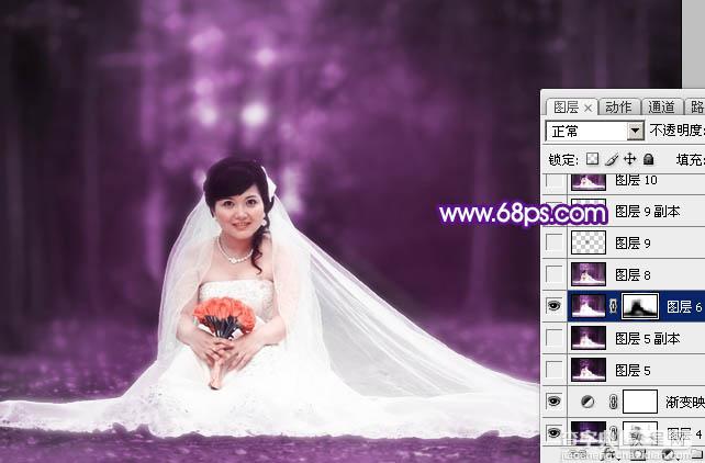 Photoshop图片处理教程之打造超梦幻的紫色婚片18