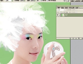 photoshop 给美女加上彩妆及头饰17