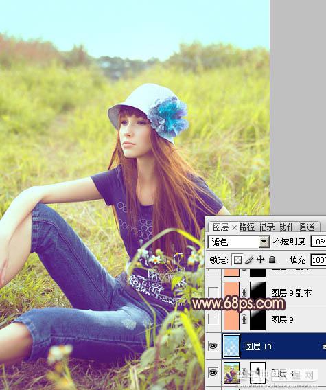 Photoshop将美女打造精美的彩妆花饰效果28