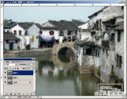 photoshop利用历史艺术画笔快速打造水墨风格图片9