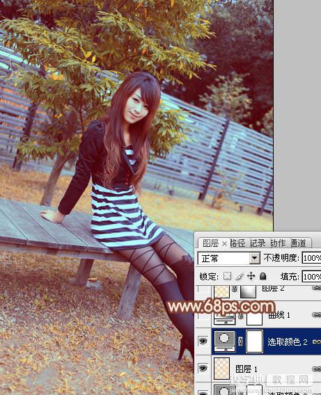 Photoshop为外景美女图片打造出朦胧的韩系暖调效果18