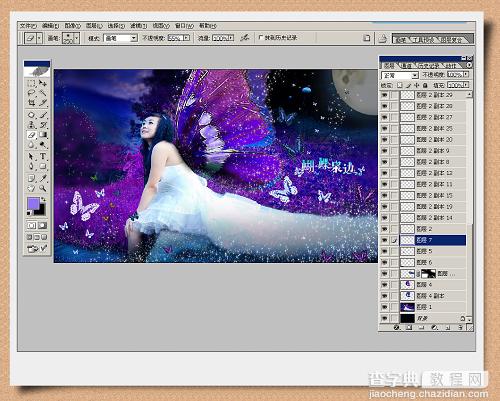 Photoshop处理艺术照片风流个性蝴蝶美女12