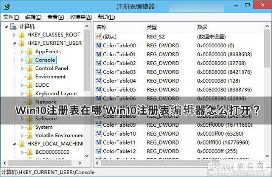 Win10注册表在哪里？Win10注册表编辑器打开方法图文介绍1