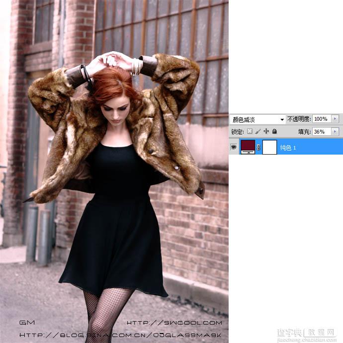 Photoshop将模特图片调制出流行的欧美红褐色9