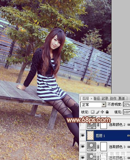 Photoshop为外景美女图片打造出朦胧的韩系暖调效果13