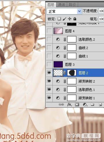Photoshop为外景婚片打造出浪漫的蓝紫色9
