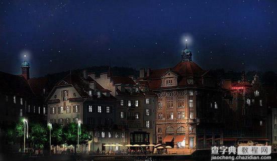 Photoshop将城市建筑照片转为夜景效果2