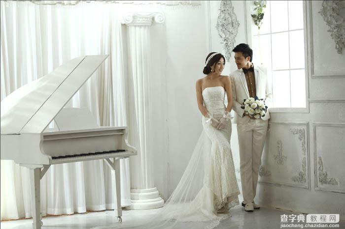 Photoshop将室内婚片调制出柔和的韩系淡暖色效果9