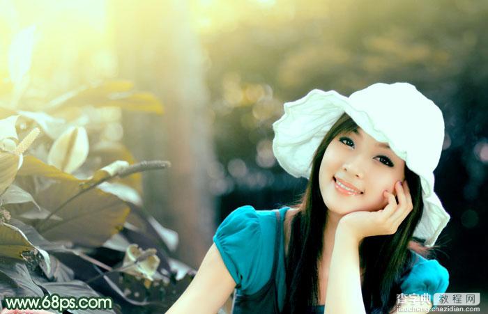 Photoshop将美女图片打造出柔美的韩系青黄色2
