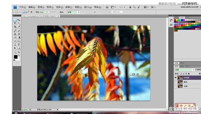 photoshop在LAB模式下通过曲线调整秋季摄影图片效果实例教程14