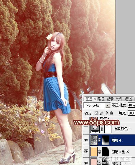 Photoshop为外景美女图片打造出暖暖的红褐色效果26