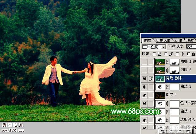 Photoshop 打造梦幻的绿色艺术婚片18