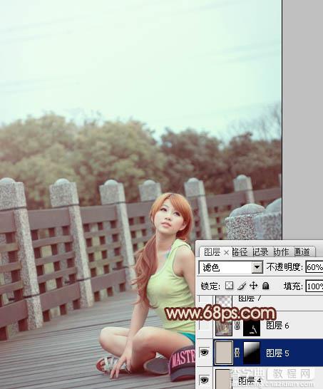 Photoshop将外景美女图片调出柔和的中性暖色调22