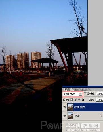 Photoshop将风景图片调成流行的青黄色3