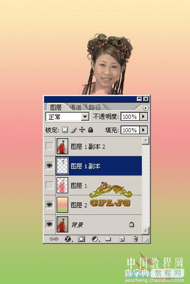 photoshop 抽出滤镜抠出穿红色古装的女孩8