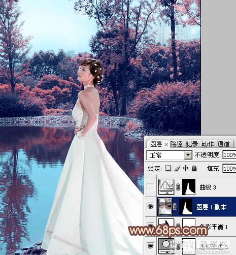 Photoshop将外景婚片打造出古典暗调橙红色24