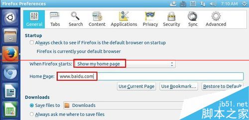 Ubuntu系统下Firefox浏览器怎么修改主页？5