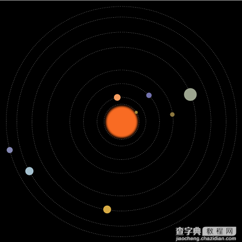 html+css3太阳系行星运转动画效果的实现代码1