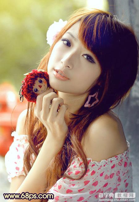 Photoshop为逆光美女图片增加甜美的淡黄色效果2