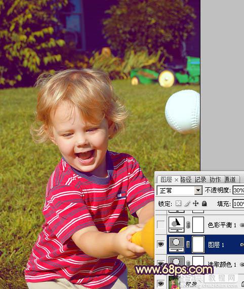 Photoshop为儿童照片加上柔和阳光色9