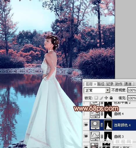 Photoshop将外景婚片打造出古典暗调橙红色29