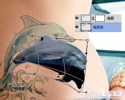 photoshop制作出漂亮的海豚立体纹身效果15