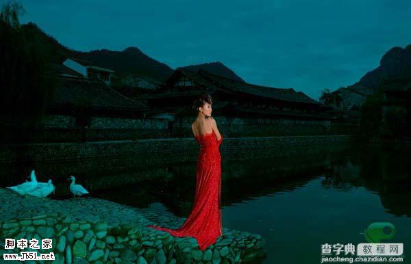 Photoshop 古典墨绿色的人像效果4
