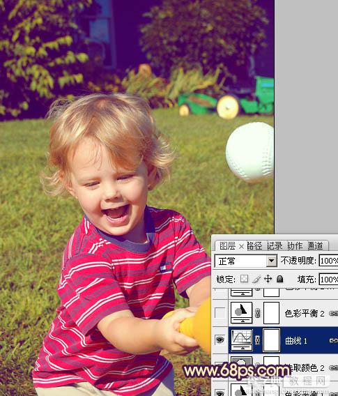 Photoshop为儿童照片加上柔和阳光色18