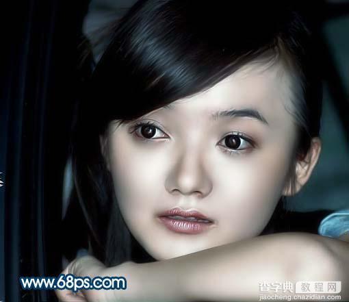 Photoshop 美女黝黑光亮的肤色16