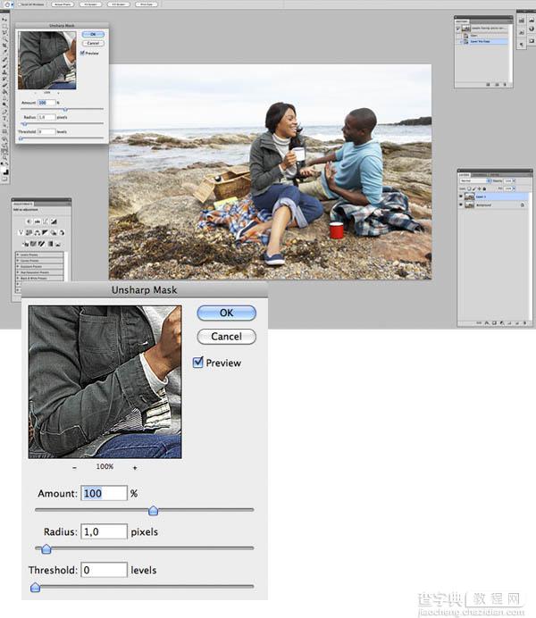 Photoshop将海边人物图片打造出怀旧的暗褐色效果4