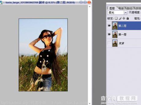 Photoshop 美女照片颓废的青黄色4
