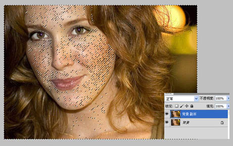photoshop利用通道选区快速为人物脸部消除斑点6