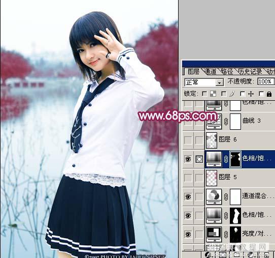 Photoshop 人物照片漂亮的紫红色18