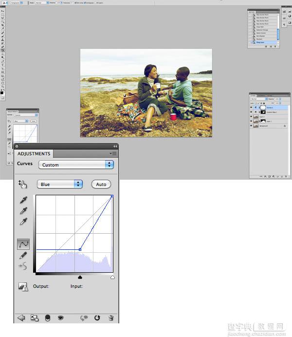 Photoshop将海边人物图片打造出怀旧的暗褐色效果9