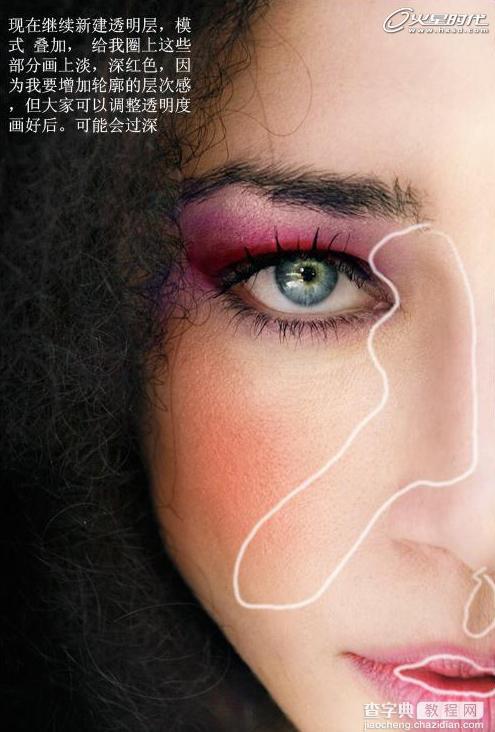 Photoshop 眼角皮肤磨皮实例教程之45岁变25岁浓妆26