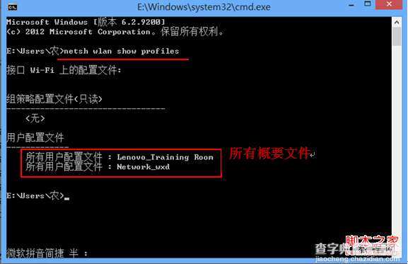 windows8管理无线网络配置文件(用命令实现)1