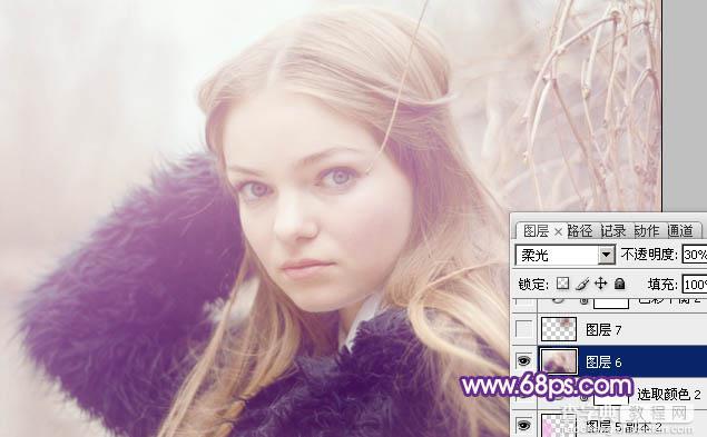 Photoshop为外景人物图片增加朦胧的淡紫色23