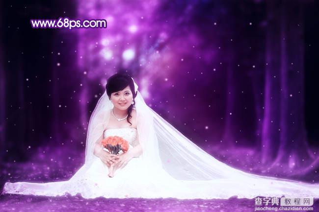 Photoshop图片处理教程之打造超梦幻的紫色婚片27