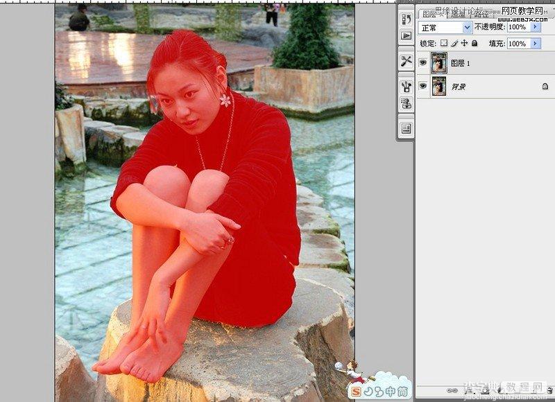 Photoshop使用线性加深工具将人物背景虚化教程5