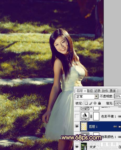 Photosho将晨曦中灿烂的美女图片打造出橙蓝色效果8