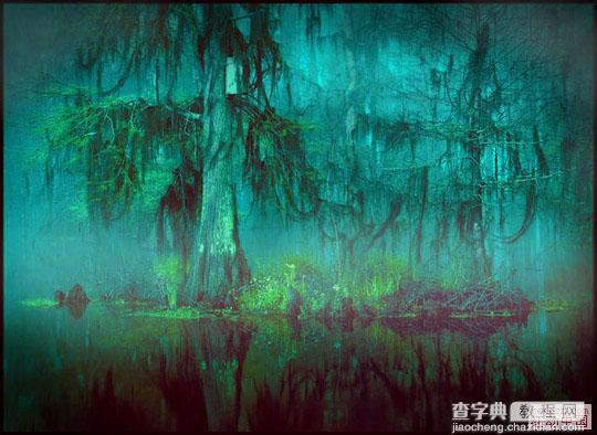 Photoshop将森林图片调成神秘的青蓝色2
