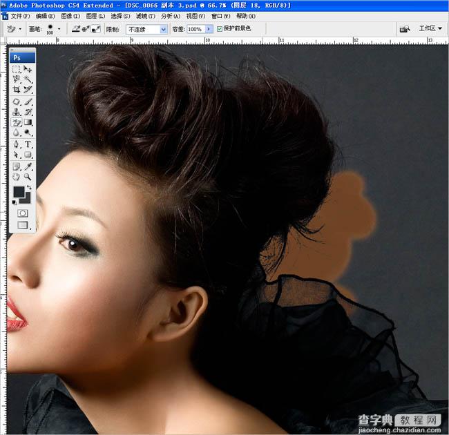 Photoshop将给美女图片增添梦幻的斑斓夜灯背景效果3