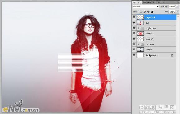 Photoshop将人物图片打造出柔美的红光潮流海报效果27