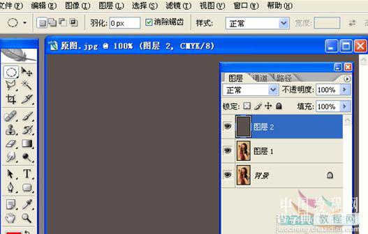 photoshop CMYK颜色下把偏色人物照片转为暗灰色艺术效果6