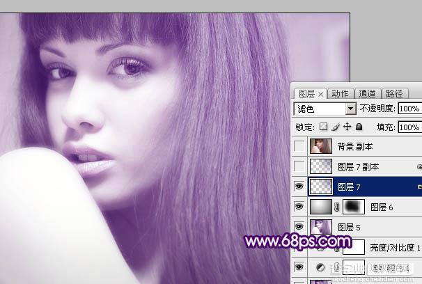 Photoshop为人物图片加上清爽的蓝紫色25